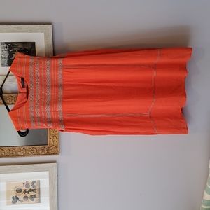 THML Gorgeous Orange Embroidered Mini Shift Dress ~ M